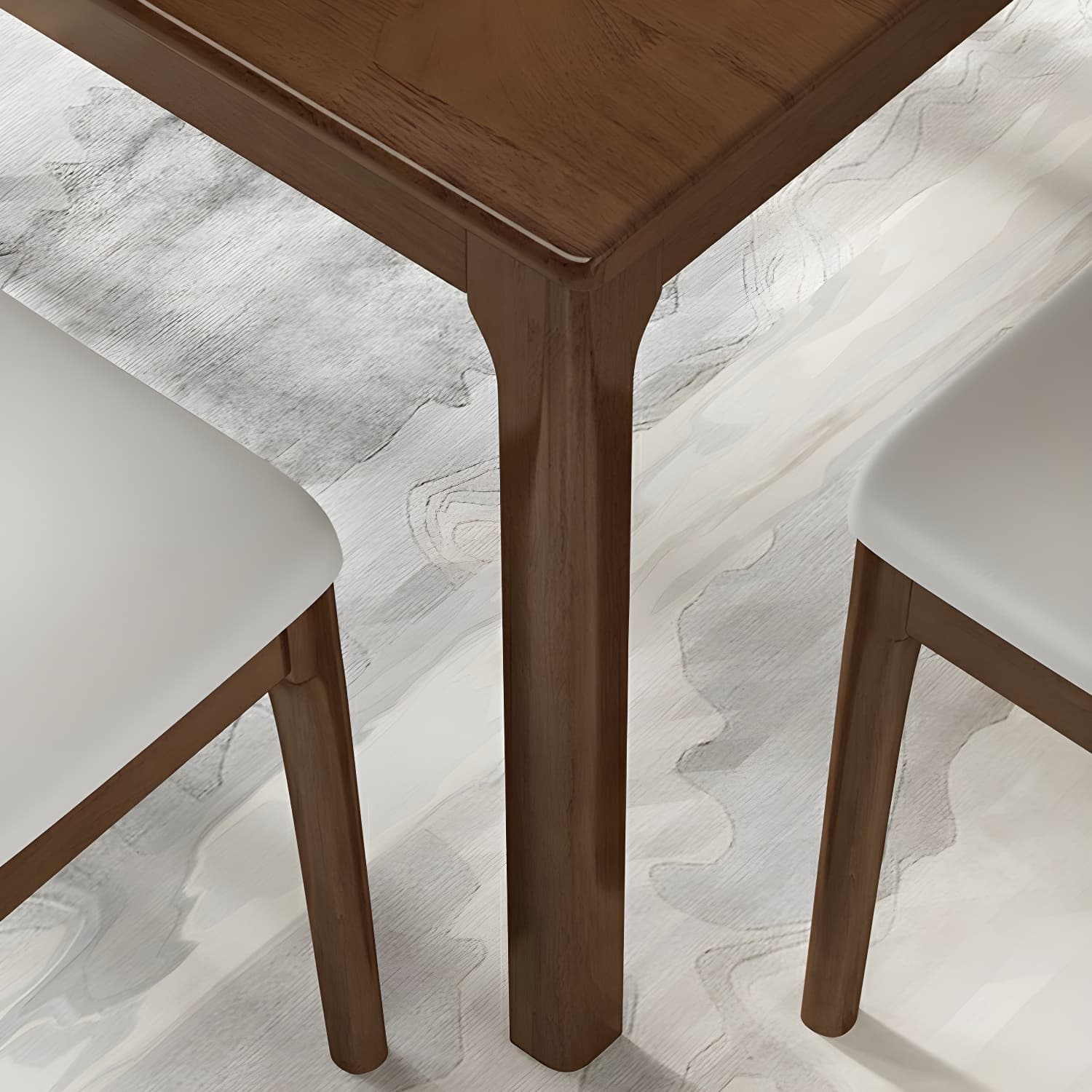 Squared Wood Kitchen & Dining Table with Legs Standard Height - image 8