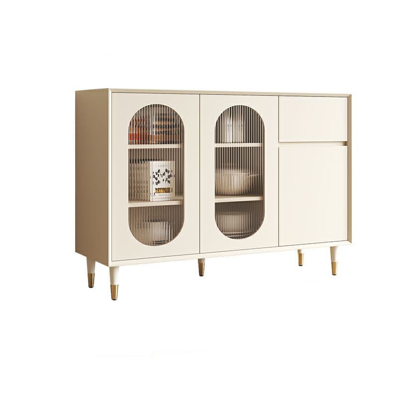 Wood Glam Sideboard Credenza with Glass Doors and Drawers, 40cm Overall Width, 85cm Overall Height - image 8