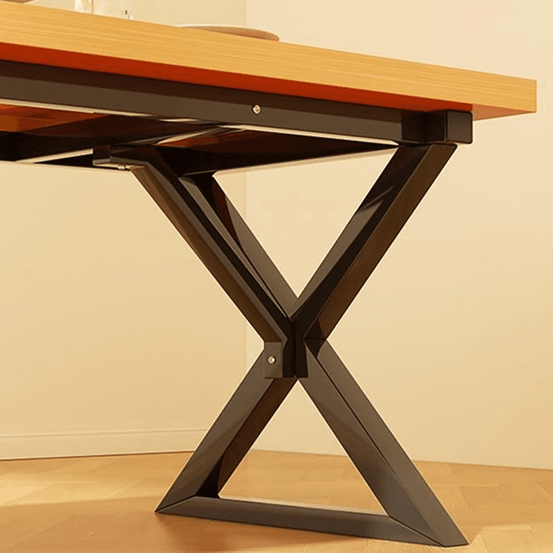 Dining Table Set in Simplistic Style with Recycled Wood X Base and Unfinished Top - image 5