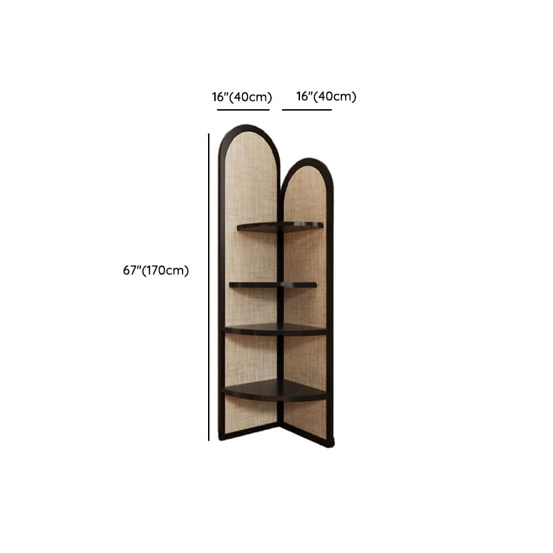 Modern Simple Style Nook Decorative Cabinet with 4 Exterior Shelves, Matte Black Laminate Top - image 19