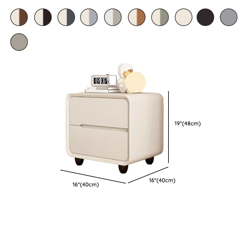 Organic Modern 2 Tiers Nightstand With Drawer Organization Featuring Pleather Countertop - image 16
