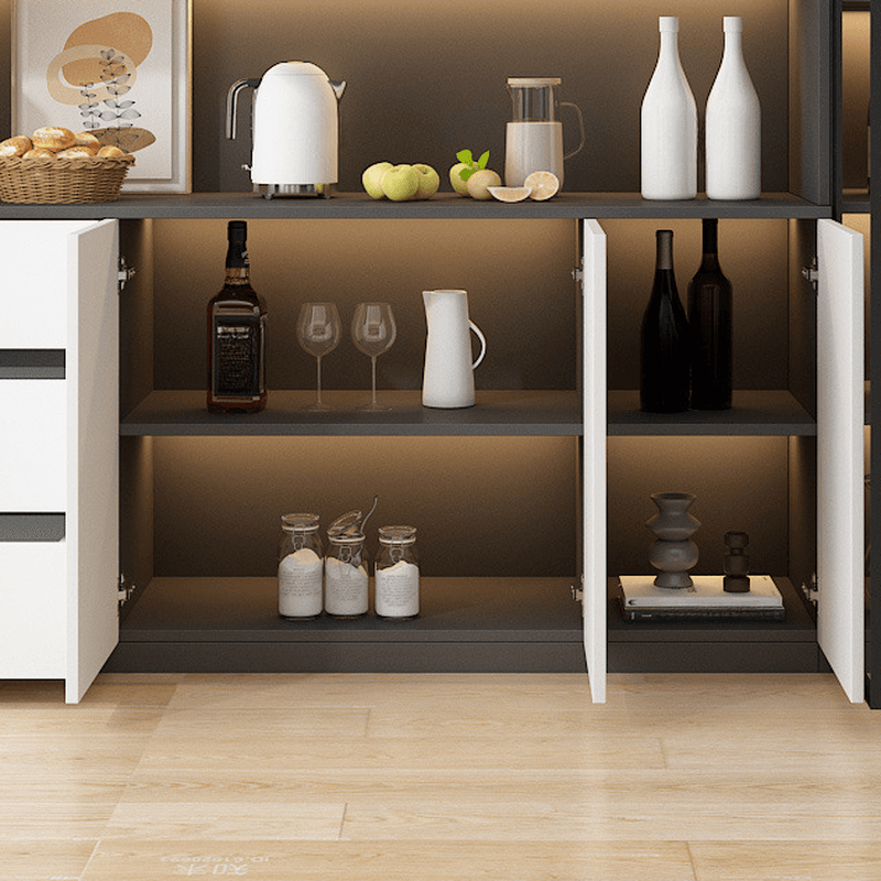 Two Toned Unclosed & Self-supporting Wide Sideboard with 2 Shelves & Benchtop - image 19