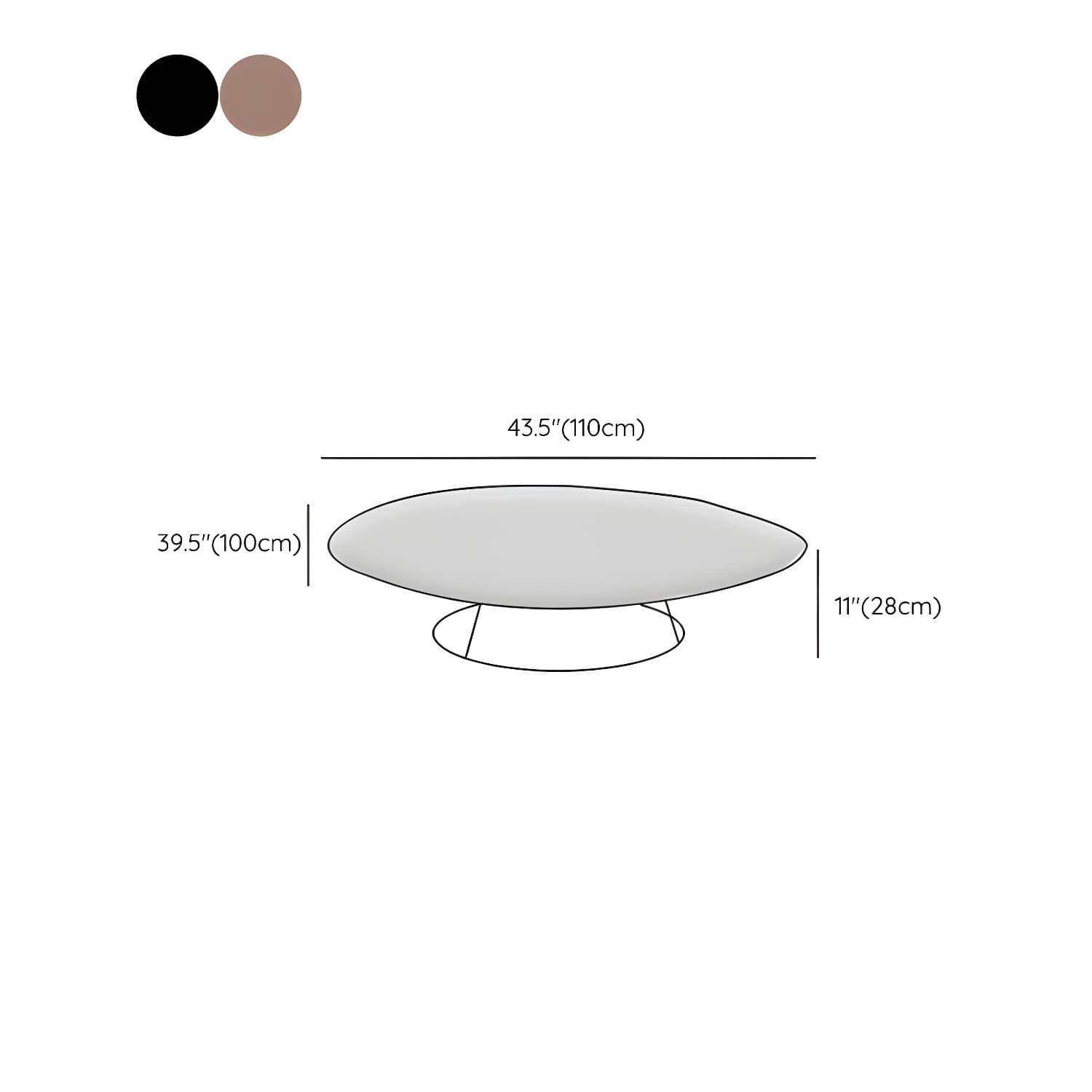 Modern Free Form Wood Coffee Table with Black Metal Frame - Storage Not Included - image 16