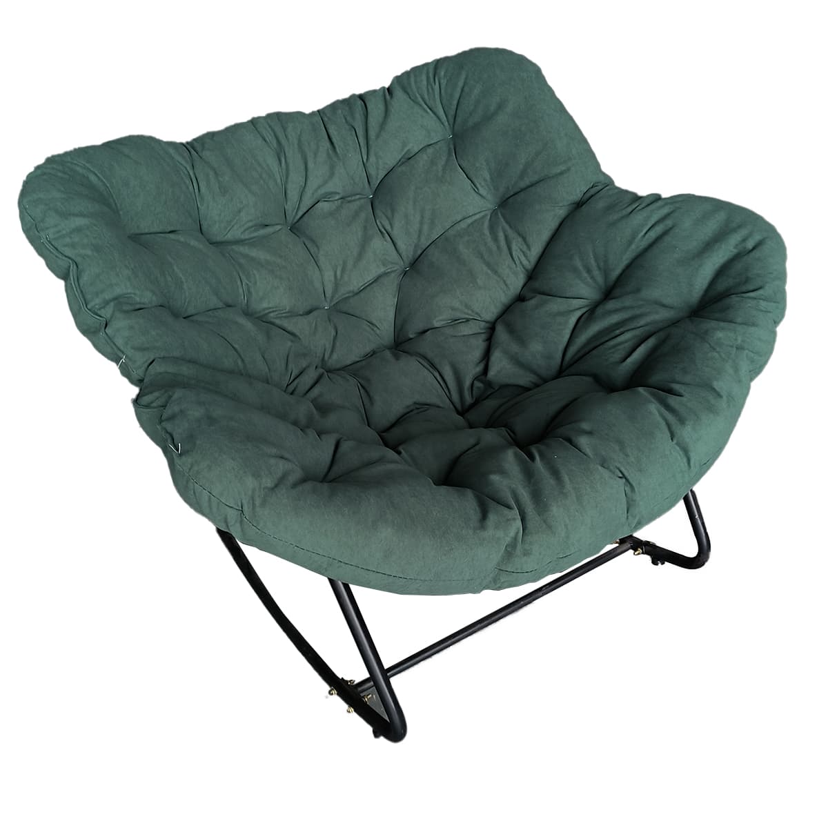 Midnight Black/Chalk/Cocoa Ergonomic Rocking Chair Couch with Rear Back, Stationary - image 6