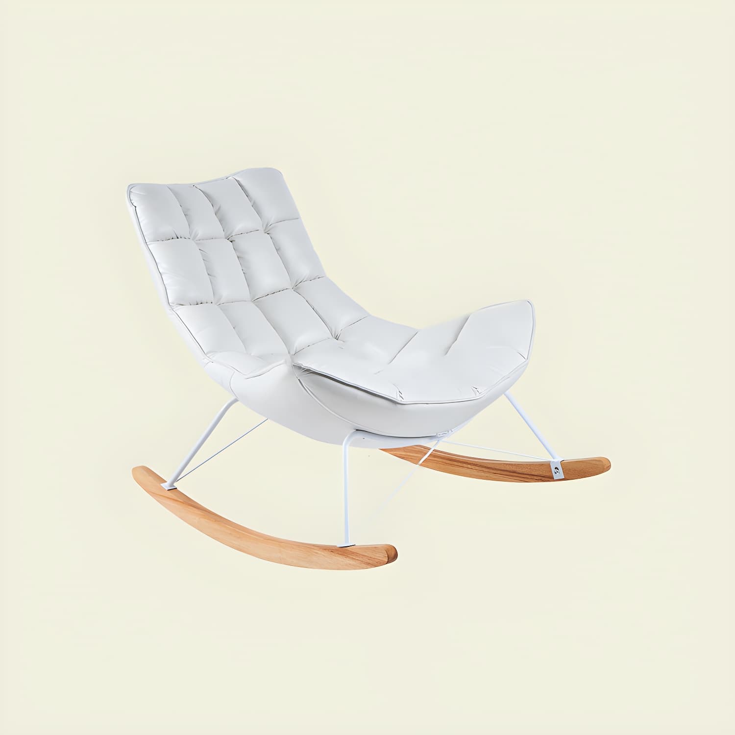 High Back Rocking Chair Ergonomic with Padded Seat Rocker Chair with Ottoman - image 4