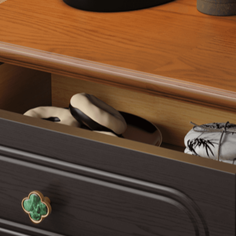 Organic Modern Nightstand With Drawer Organization Featuring 2 Drawers, Natural Wood Countertop, and Leg - image 16