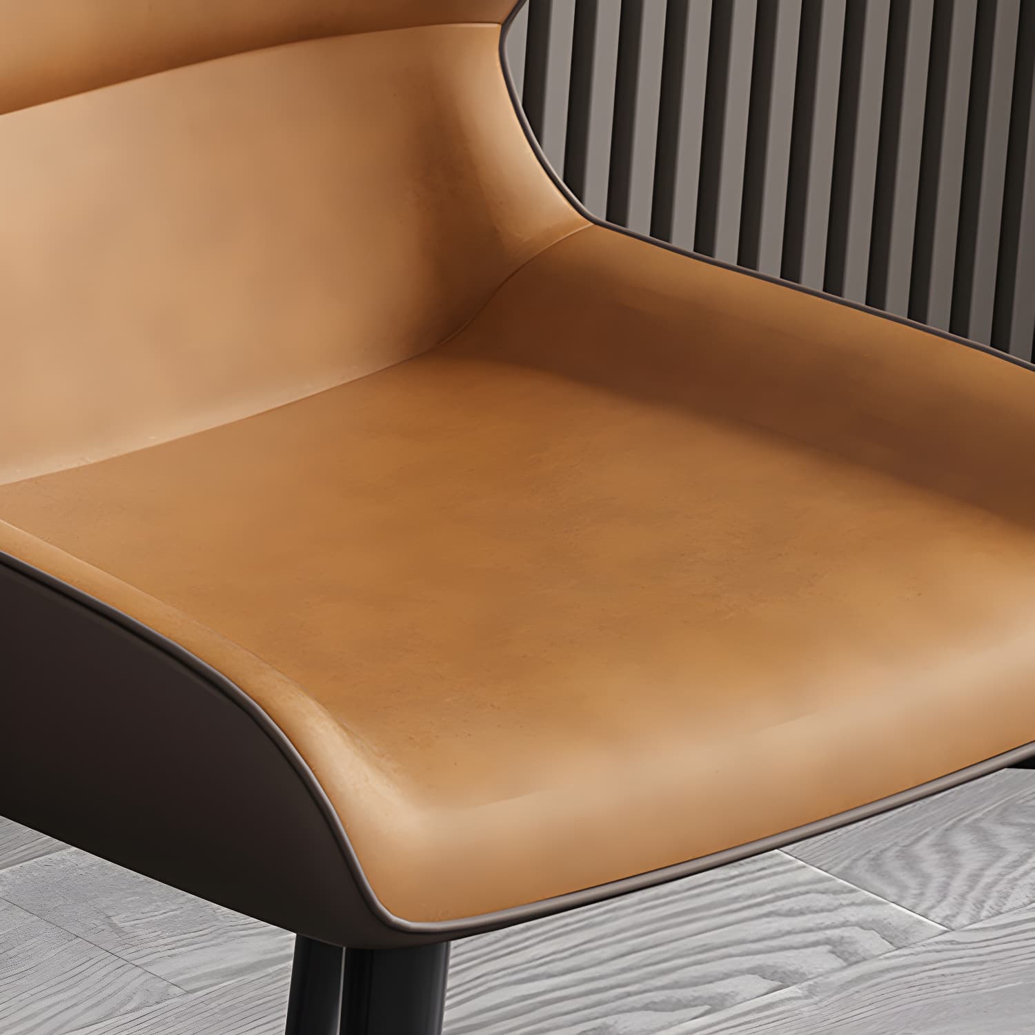 Contemporary Home Wingback Side Chair Matte Finish Leather Dining Chair - image 14