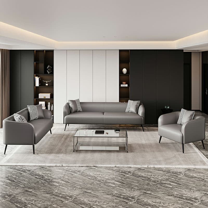 Modern Pine Wood Upholstered Three-Seater Sofa with Foam Seat in Solid Color - image 12