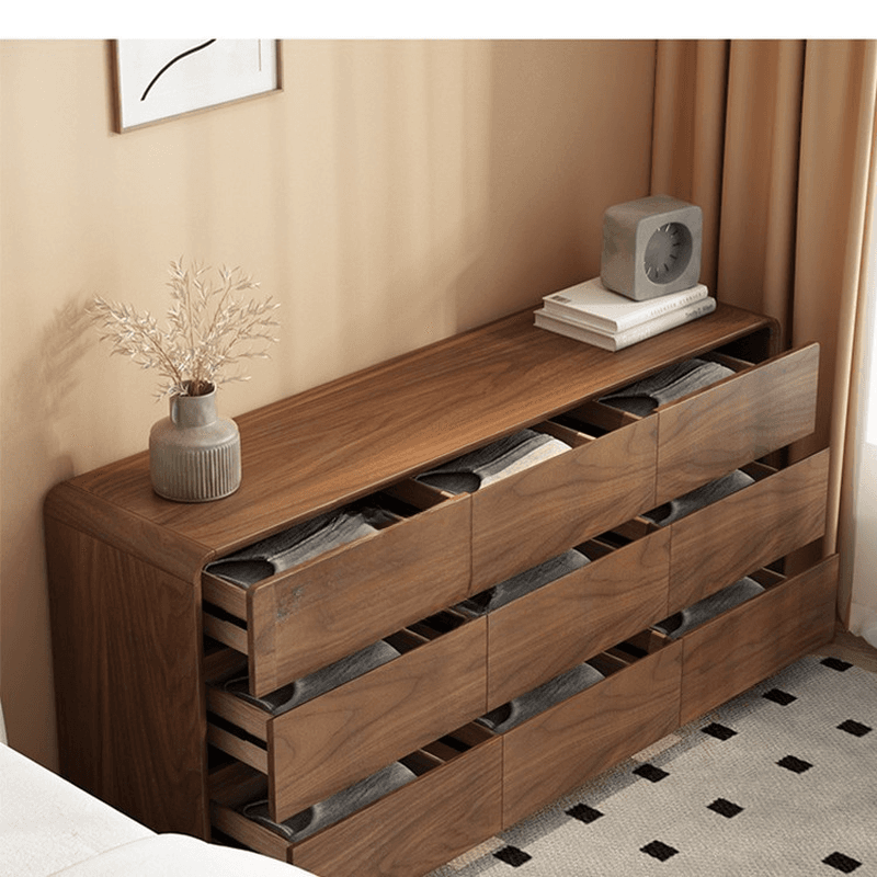 Cocoa Casual Rubberwood Double Dresser/Lingerie Chest with 6/9/5 Drawers Horizontal/Vertical