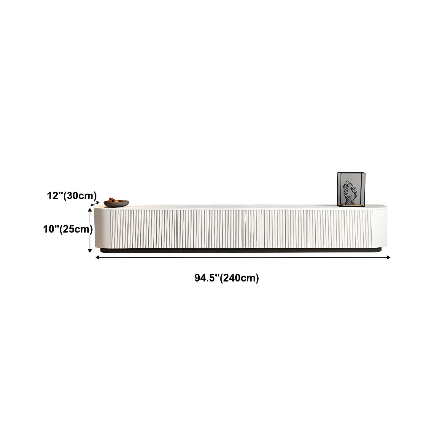Modern White TV Media Stand 16" W Enclosed Storage Stone TV Stand with Drawers - image 14