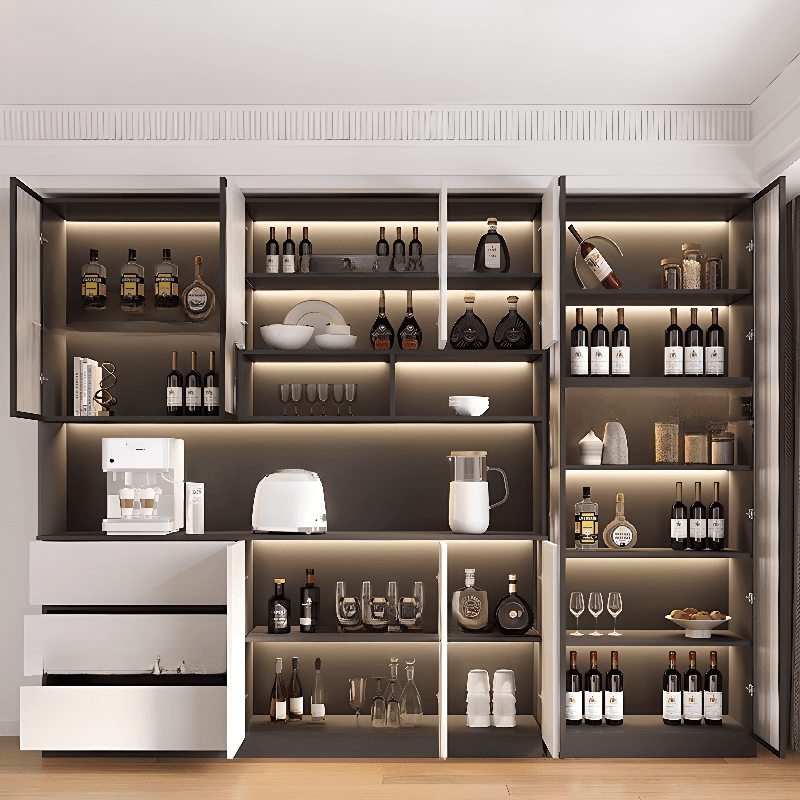Trendy Sideboard with 3 Drawers, Cupboard, Wide/Standard/Narrow Sizes, 2/1 Shelves, Cabinets, and Glass-panel Door - image 6