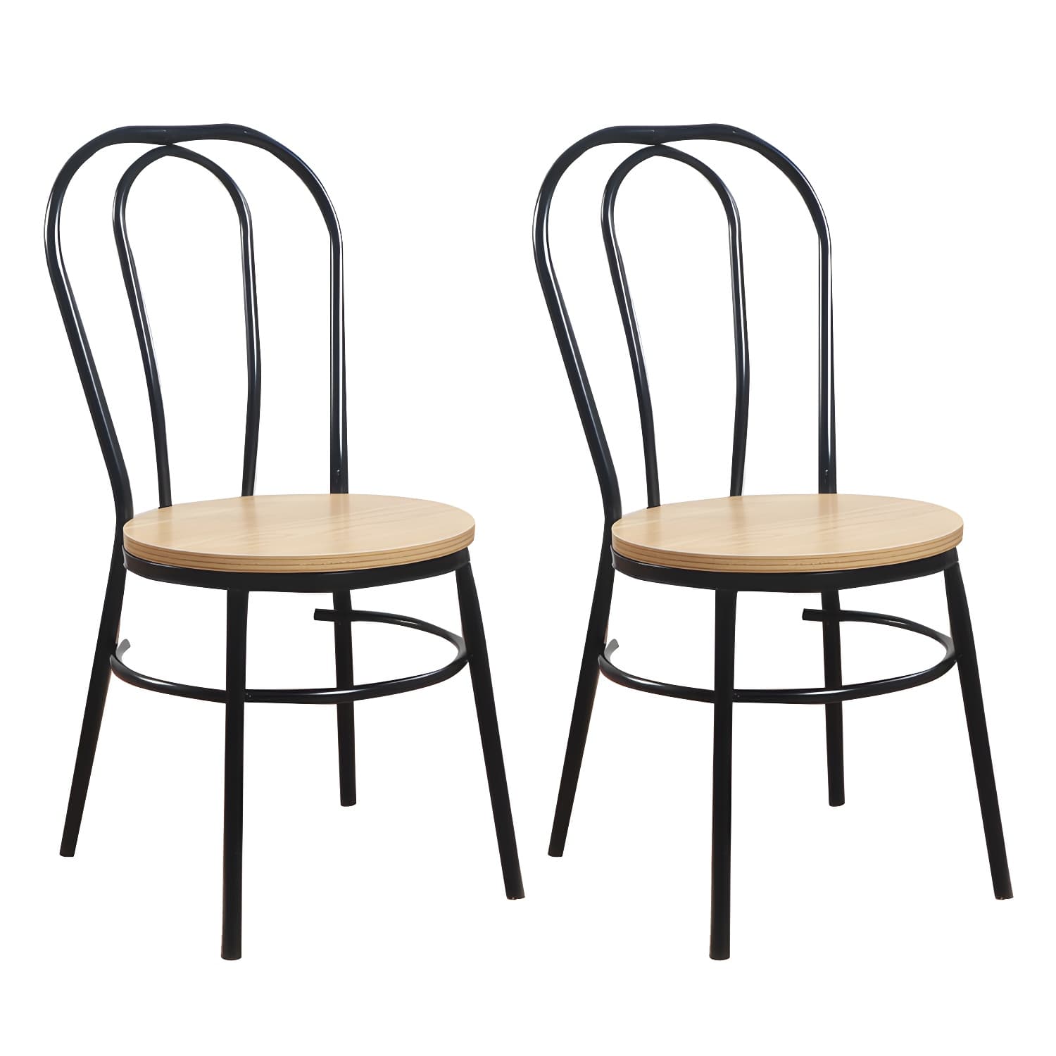 Contemporary Metal Dining Room Chairs Open Back Dining Armless Chair for Home Use