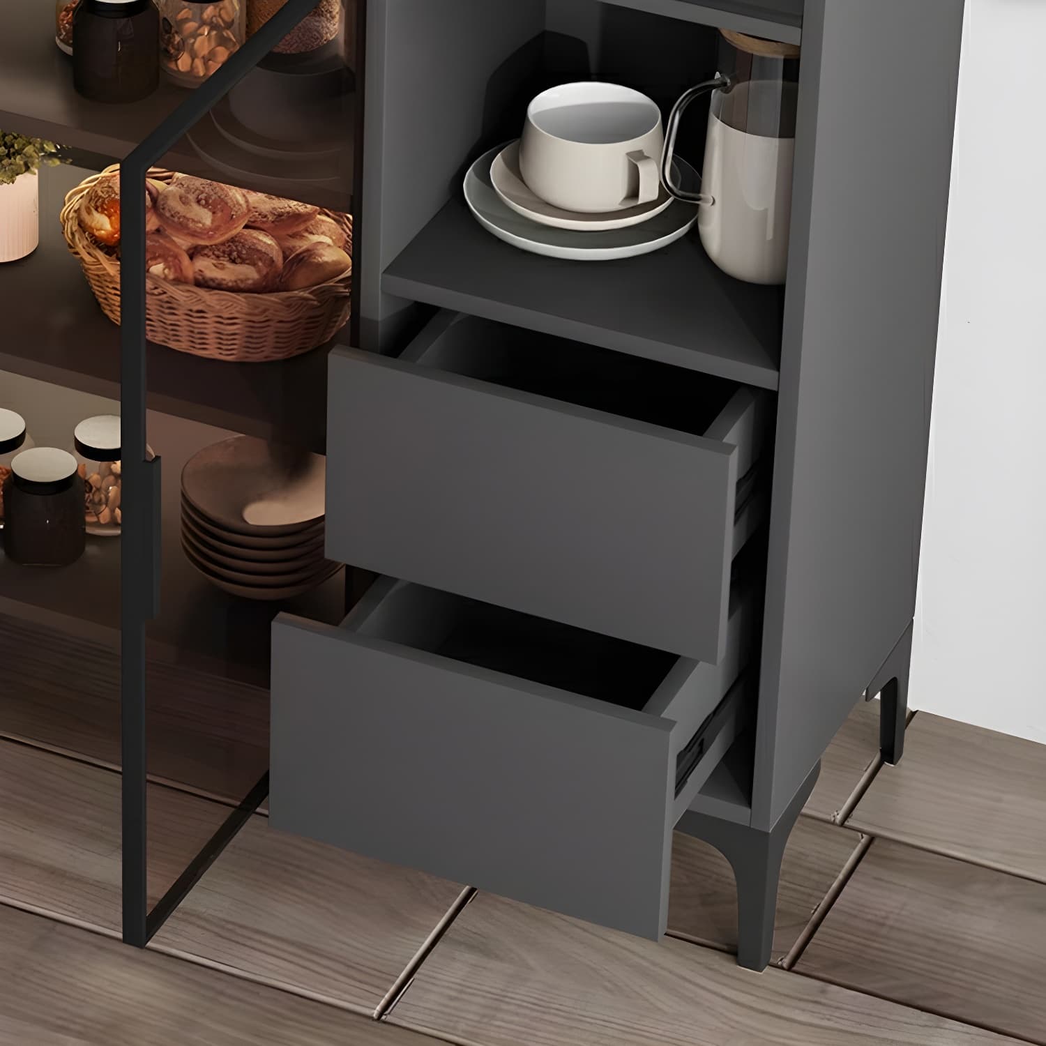 Modern Stone Top Sideboard with Doors and Drawers for Living Room - image 6