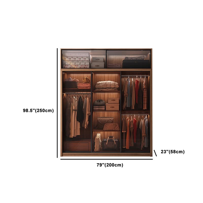 Simple Unfinished Color Wooden Wardrobe Armoire with Hanging Rod, Interior Shelves, Soft Close Drawer & Soft Close Door - image 27