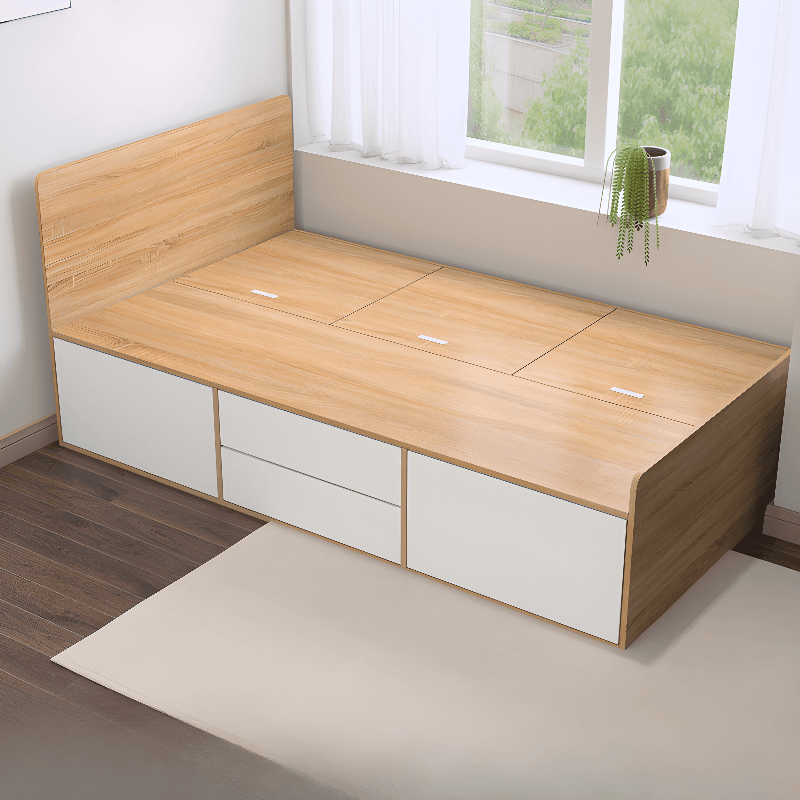 Natural Color Solid Color Storage Included for Bedroom