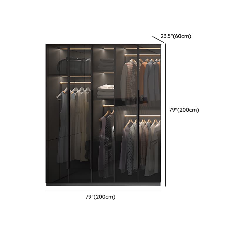Midnight Black Unattached Lumber Armoire Cabinet with Soft Close Door, Interior Shelves, Clothing Rod and Soft Close Drawer - image 11