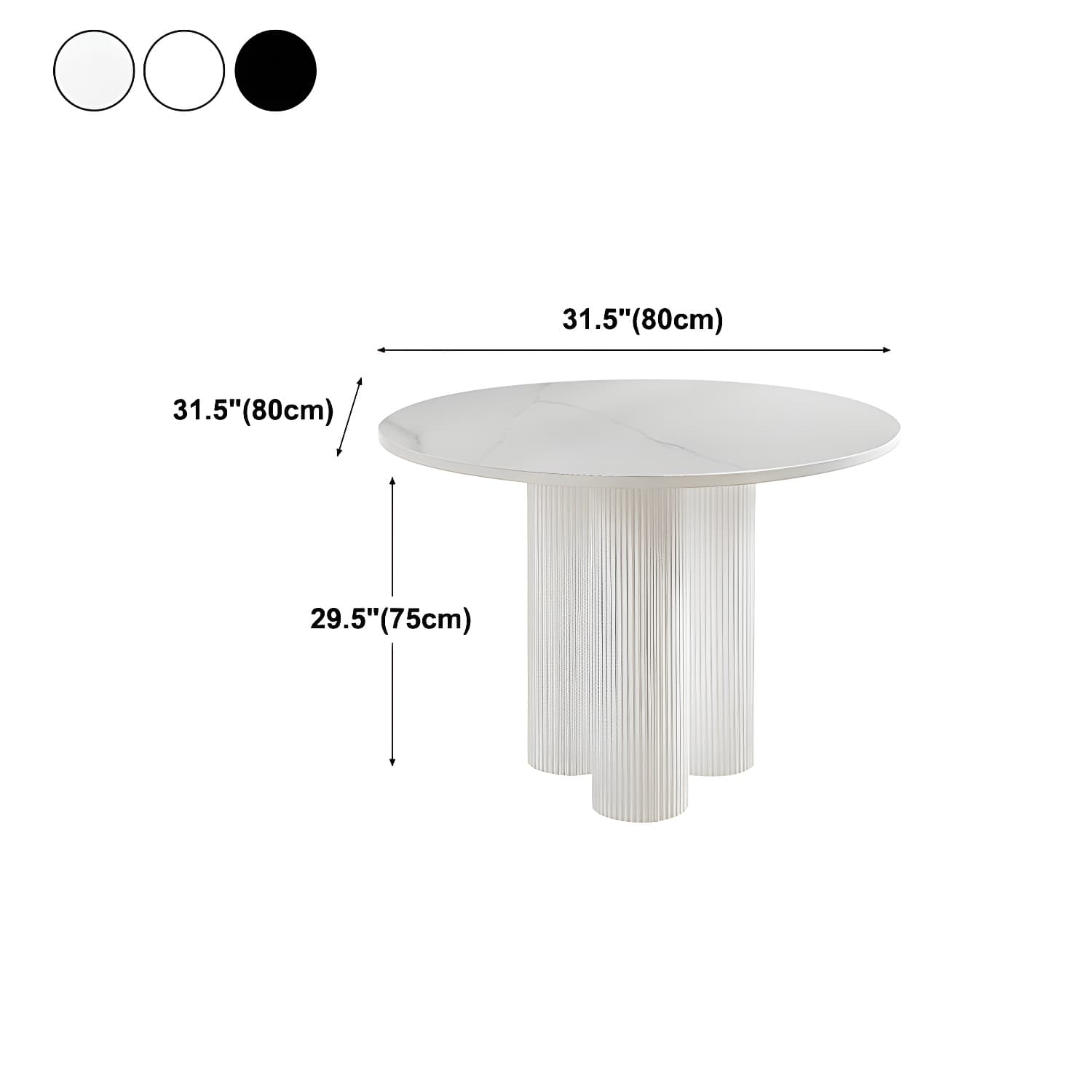 Contemporary Dining Table Round Dinner Room Table with Pedestal Base - image 10