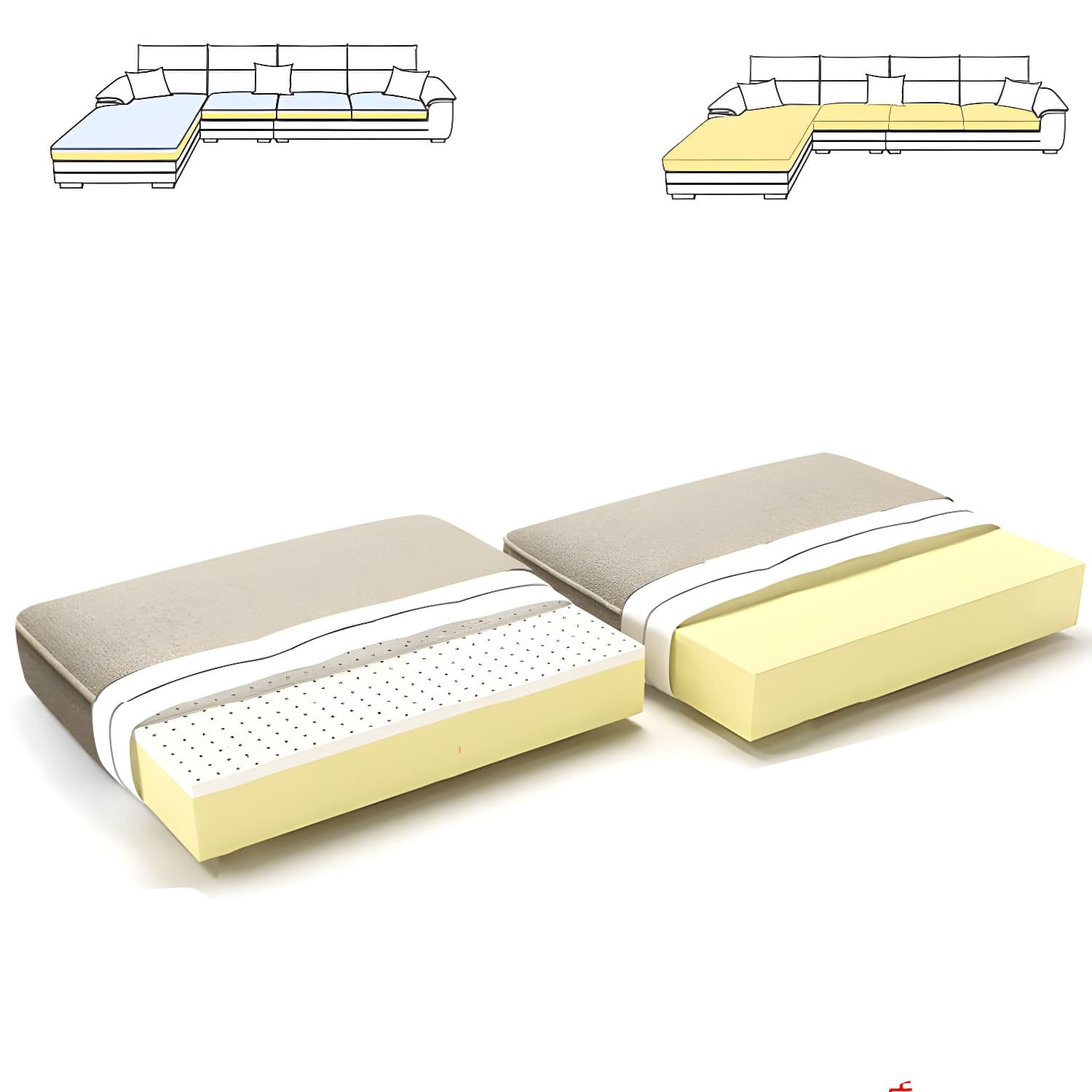 Modern Wood Frame L-Shaped Stationary Sofa Chaise with Adjustable Headrest and Storage Included - image 17