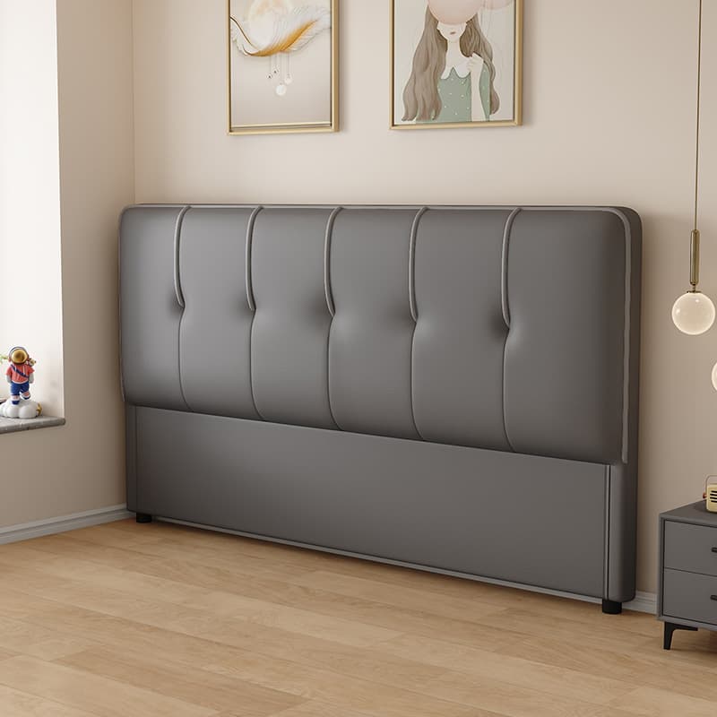 Trendy Panel/Wingback Headboard in Natural Wood with No Distressing, Rectangle Shape for King/Queen/Full Bed, Sponge Upholstery Fill, Standard Height