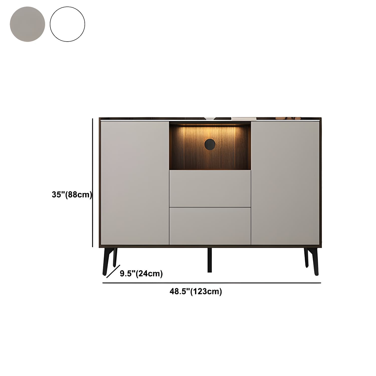 Contemporary Style Stone TV Stand 2 Doors and 2 Drawers TV Cabinet - image 18