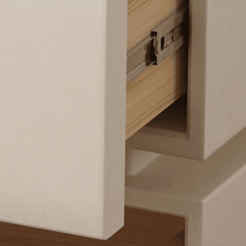Minimalist 2-Tier Synthetic Leather Countertop Drawer Storage Nightstand - image 12