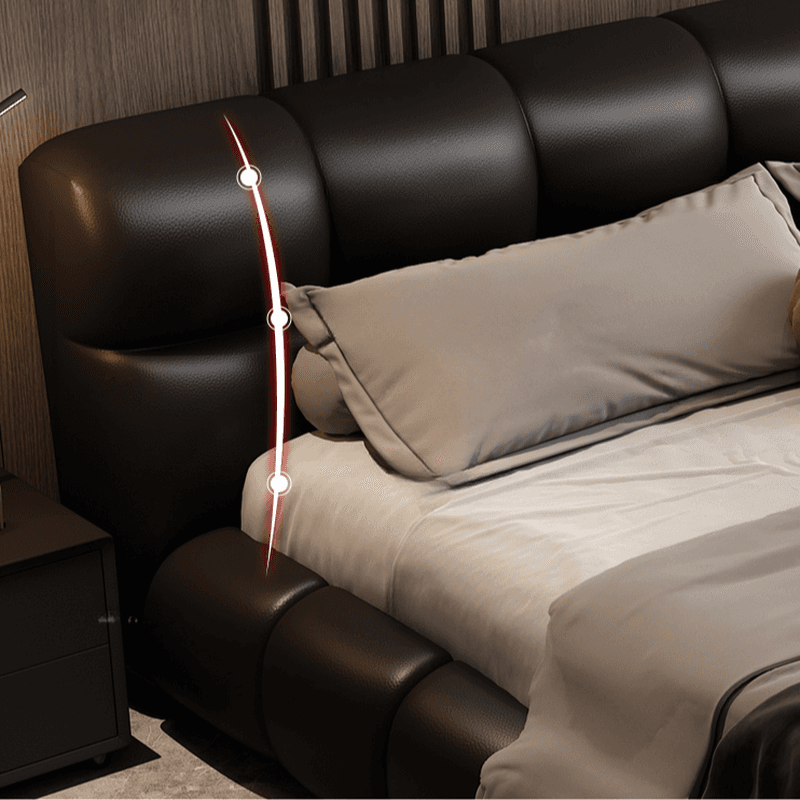 Tool-Free Assembly Padded Frame Rectangle Genuine Leather Solid Color Sponge Pallet Bed Frame for Living Room, Lift Up Storage Included/Not Included - image 7