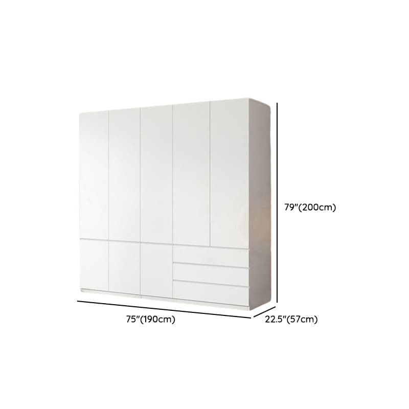 White Contemporary Alloy Cabinet Armoire with 3/6/9 Drawers, Flexible Shelf, and Hanging Rod - image 39