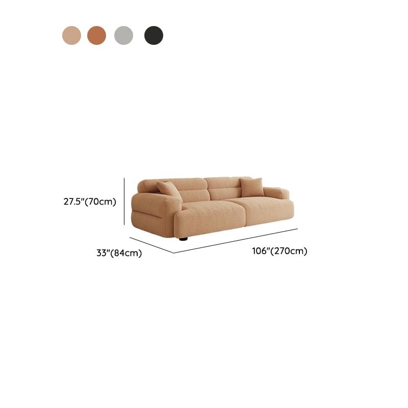 Contemporary Solid Color Tear Resistant Standard Sofa in Gray/Light Brown/Citrus Color for 4/5/3 with 2 Pillows - image 16