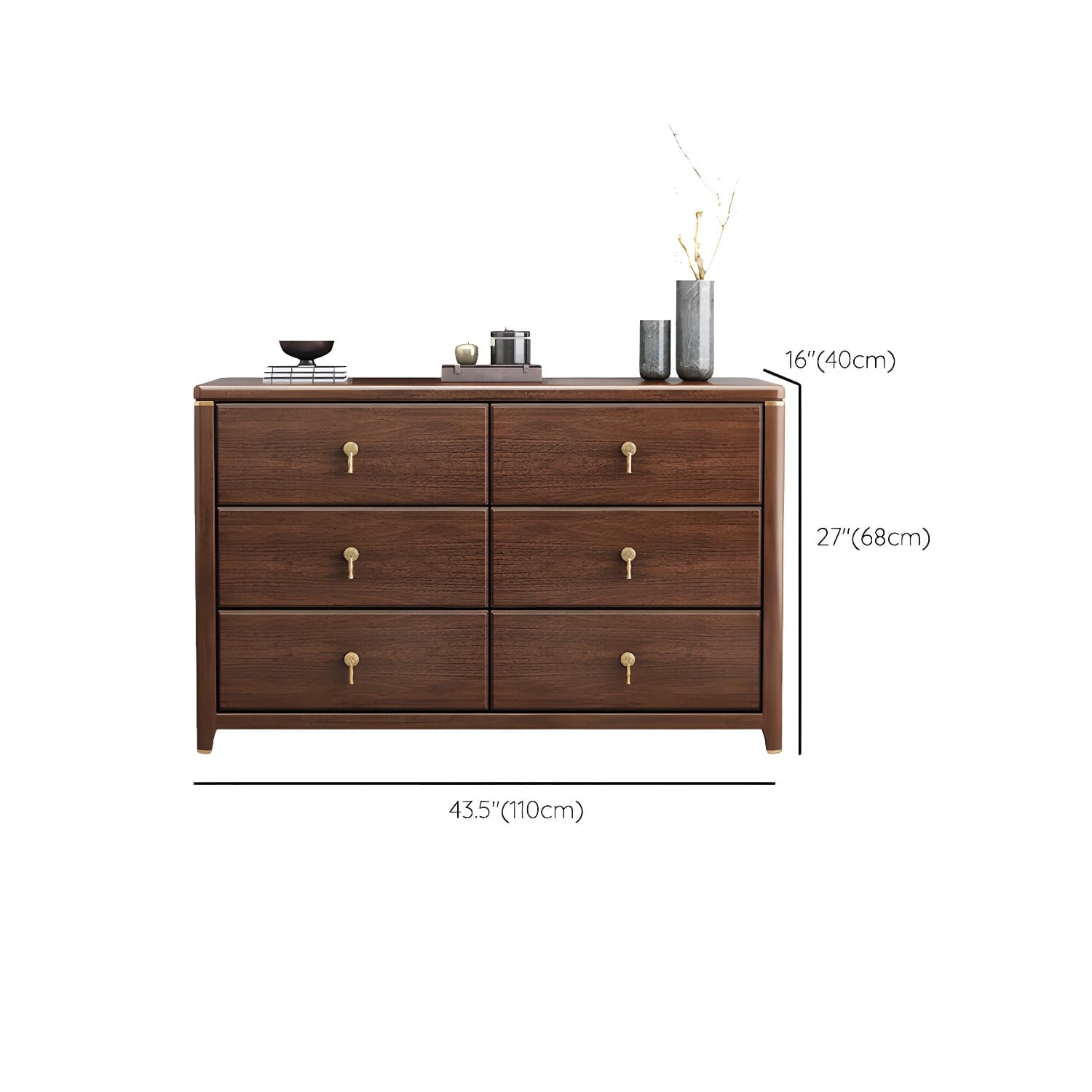 Mid Century Modern Chest Wood Rectangular Chest in Walnut Finish - image 19