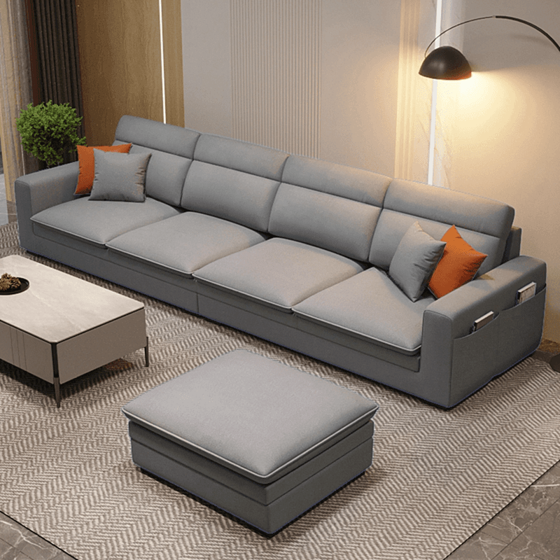 L-Shape/Straight Natural Wood Sofa Chaise/Sofa Couch with Concealed Support - image 15