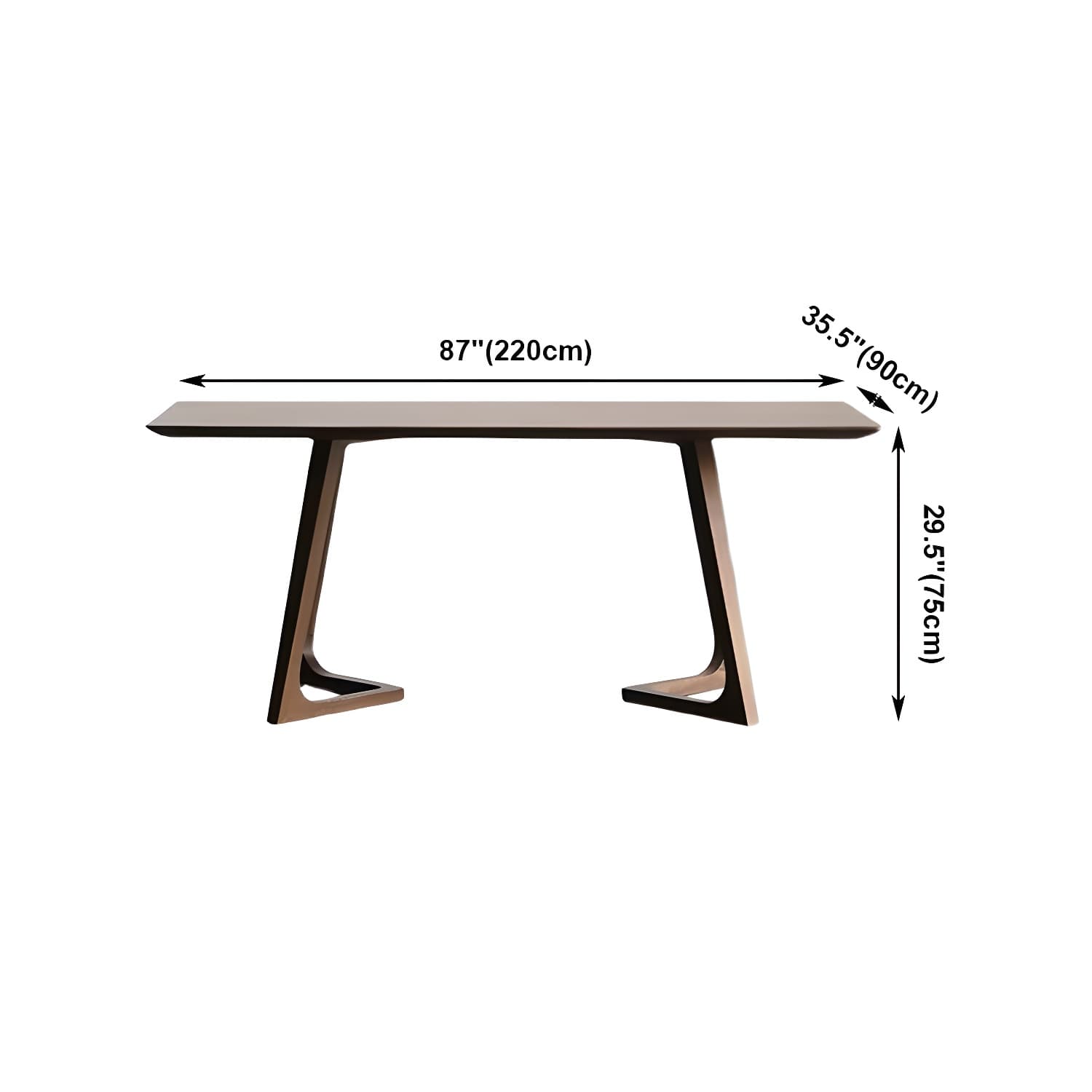 Rectangle Wood Dining Table Solid Wood Table Modern with Double Pedestal Base - image 12