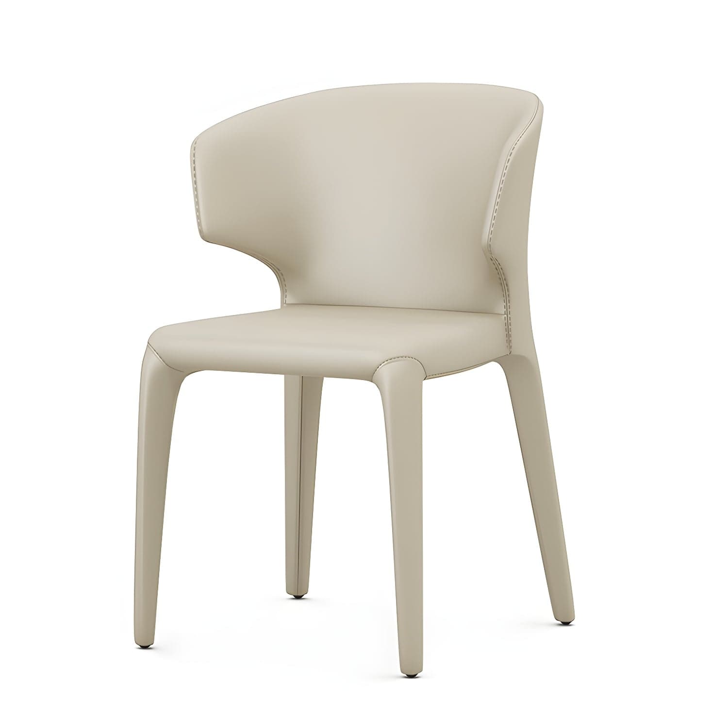 Designer Style Leather Arm Chair Wingback Matte Finish Single Dining Chair - image 8