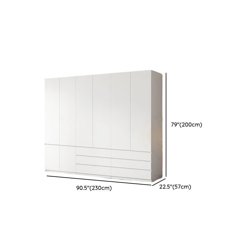 White Contemporary Alloy Cabinet Armoire with 3/6/9 Drawers, Flexible Shelf, and Hanging Rod - image 41