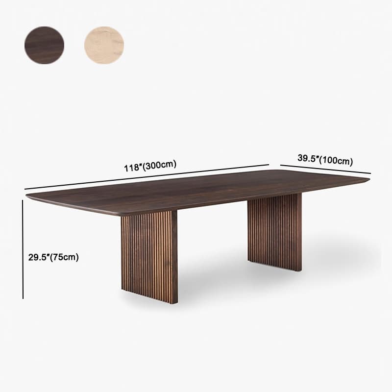 Modern Farmhouse Rectangle Wood Double Pedestal Kitchen & Dining Table - image 16