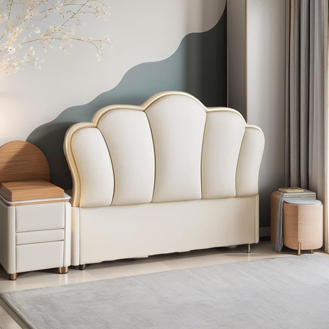 Modish No Distressing Timber Panel Headboard for King/Queen/Full Bed with Sponge Upholstery, Free-standing Installation, and Standard Height - image 8