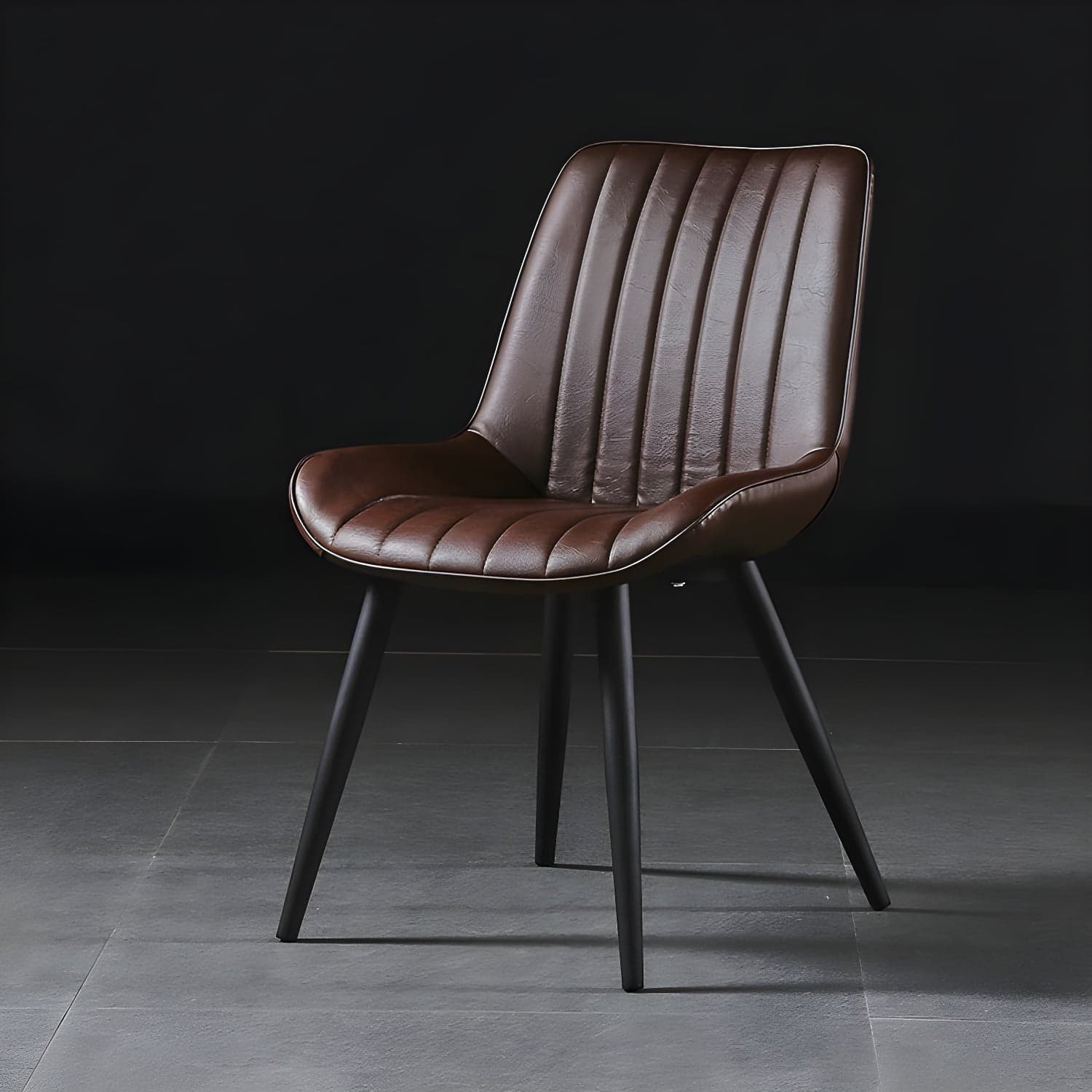 Modern Design Faux Leather Side Chair with 4 Metal Black Finish Legs Solid Back Armless Chair - image 4
