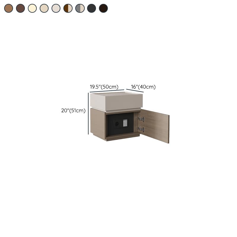 Organic Modern Bedside Cabinet Nightstand with 1 Drawer, 1 Cabinet, 2 Shelves, Right Orientation, and Particle Board Wood - image 17