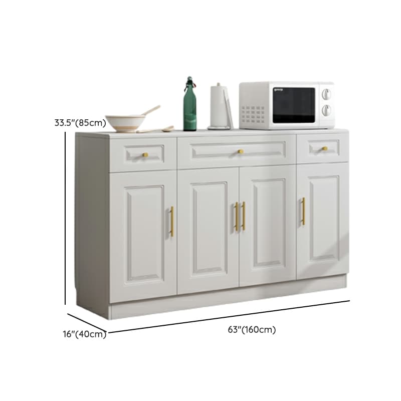 White Modern Wood Sideboard with Drawer and Cabinet with Adjustable Shelves - image 20