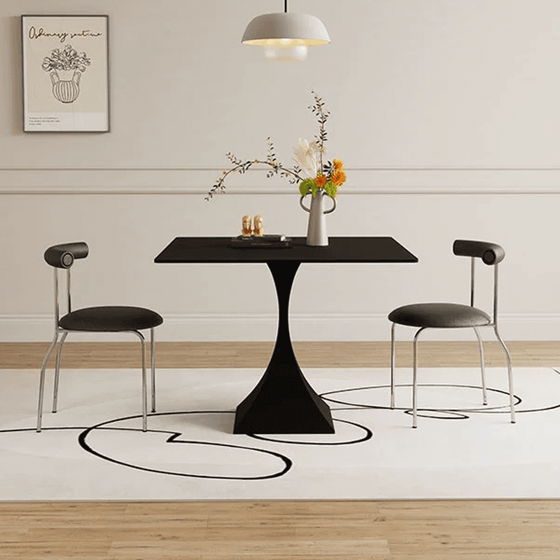 Square Stone Dining Table for 2, Scratch-proofed, Ink/Chalk Color, Fixed - image 3