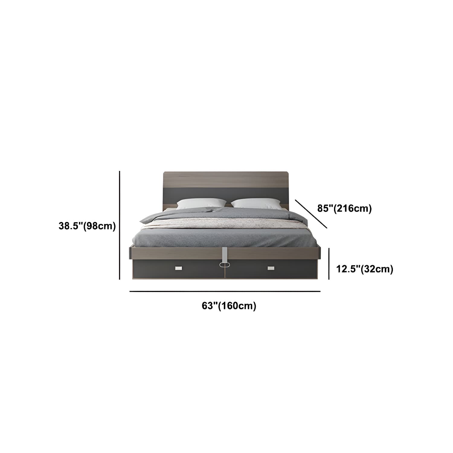 Modern Style Wood Bed with Headboard Low Profile Standard Bed - image 18