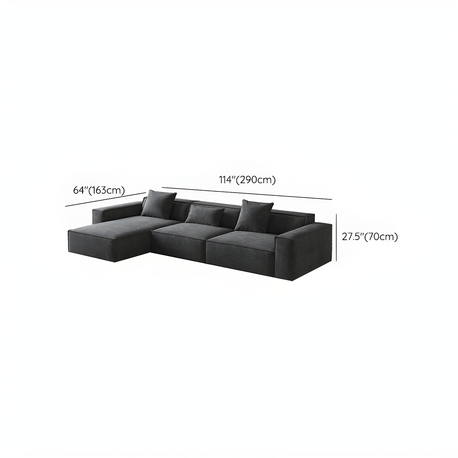 Modern Gray Square Arm Sectional Sofa Upholstered in Polyester Blend - image 21
