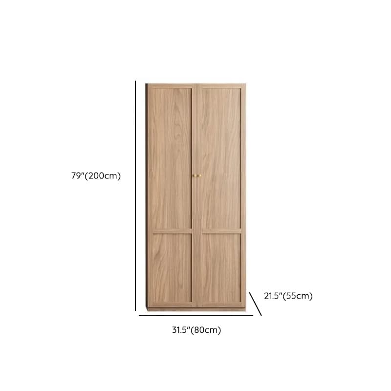 Minimalist Timber Sepia Cabinet Armoire with Interior Shelves & Clothing Rack & Soft Close Drawer & Soft Close Door - image 30