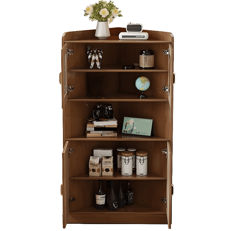 Independent Corner Utility Storage Cabinet in Cocoa/Gray/White with Grip Bars, 2 Exterior Shelves and 2 Cabinets/1 Cabinet in a Trendy Style, Glass-panel Door Included/Not Included - image 11