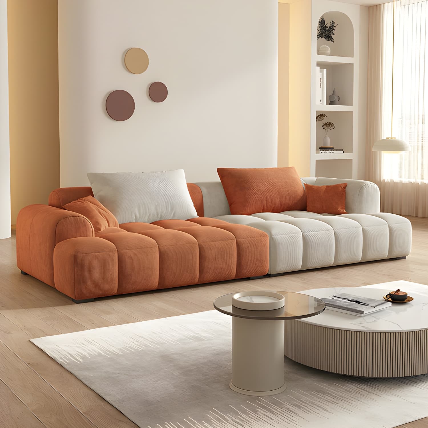 24.8" High Sofa with Tight Back Square Arm Corduroy for Apartment - image 10