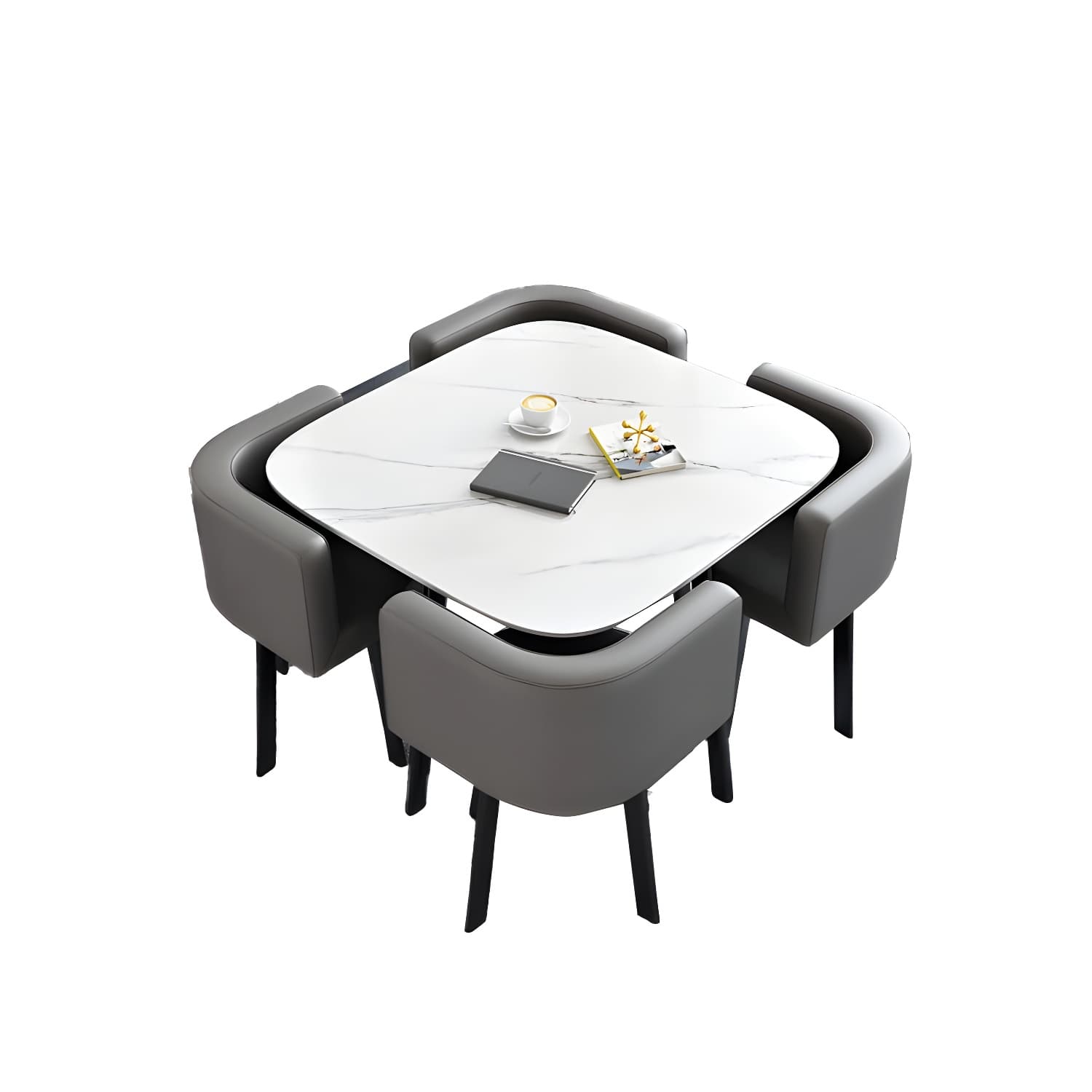 5 Piece Square Shape Contemporary Style Dining Room Chair and Table Set - image 6