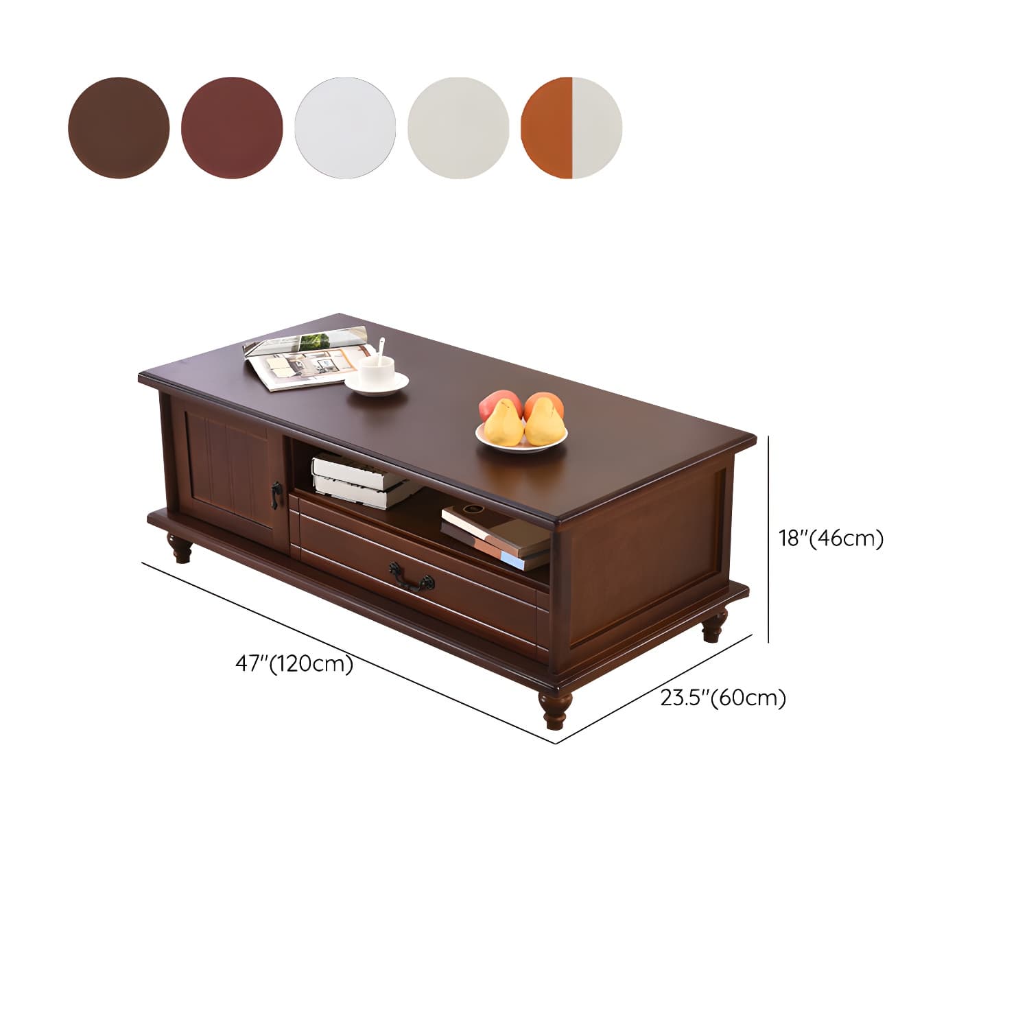 Modern Rectangular Wood Coffee Table with Drawers and Shelves for Stylish Storage - image 17