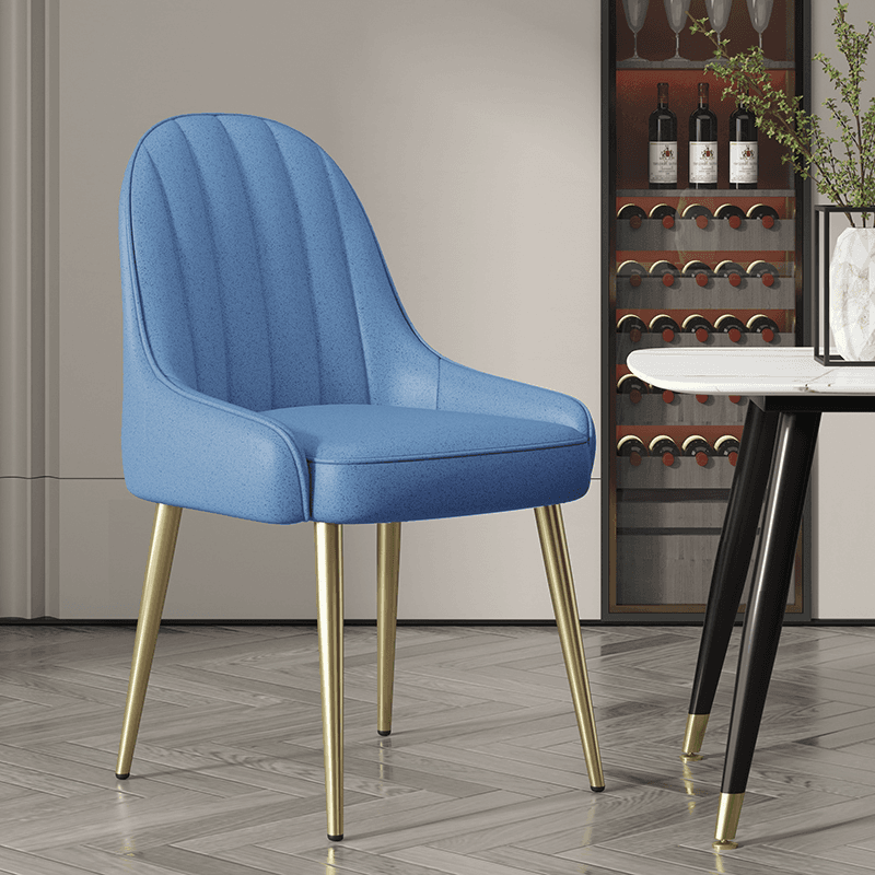 Secure Gilded Framed Armless Chair with Foot Pads for Dinette
