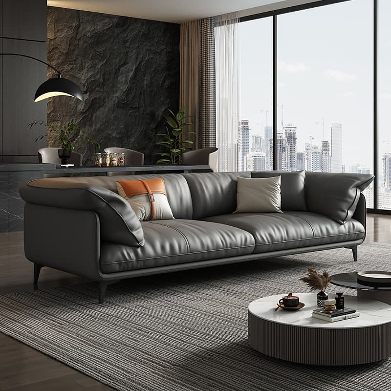 Casual Water Resistant Solid Color Sofa Couch in Grey/Citrus Color/Off-White, Flexible Seating for 4-seater/3-seater/for 2 - image 8