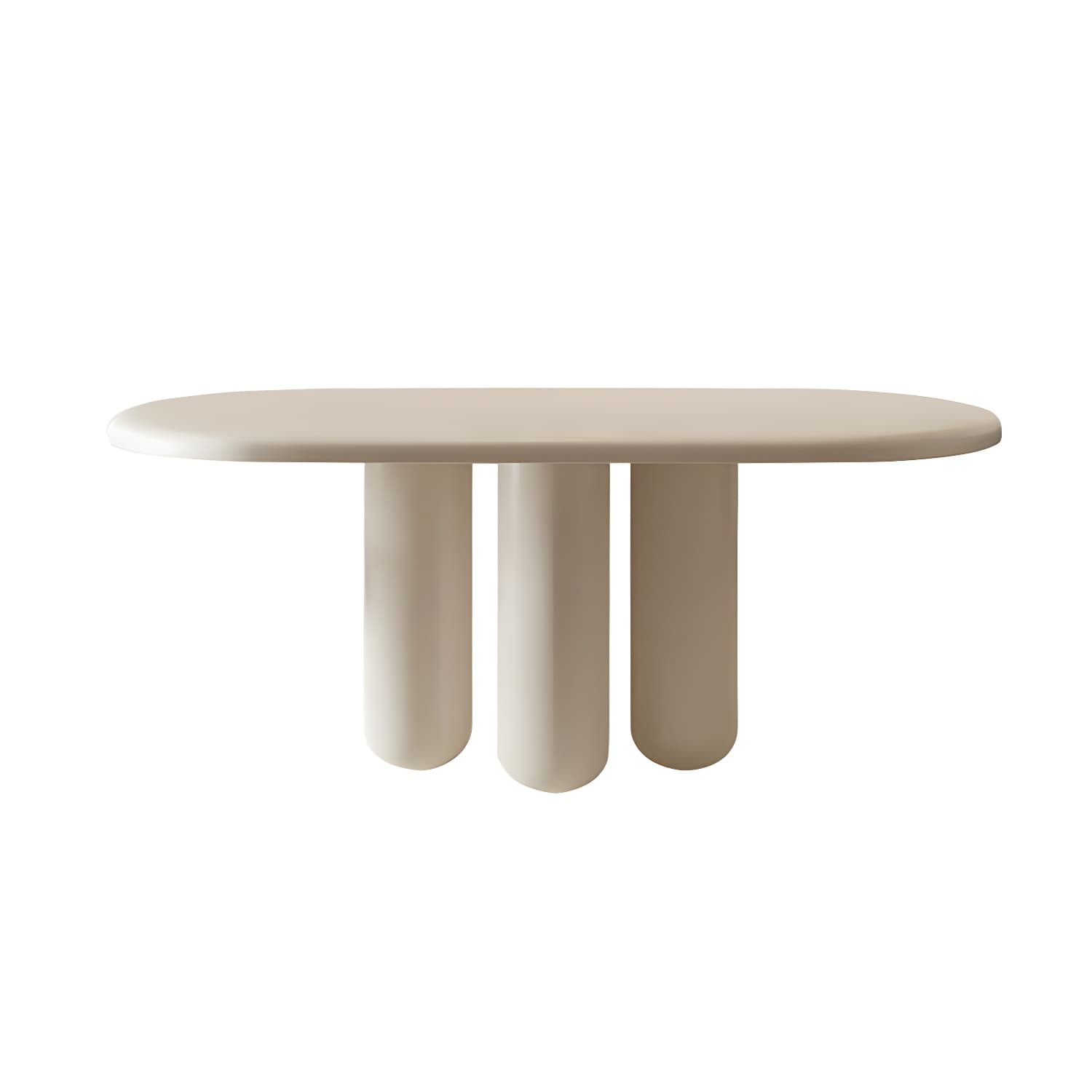 Scandinavian Wooden Oval and Round Dinner Table in White for Dining Room - image 5