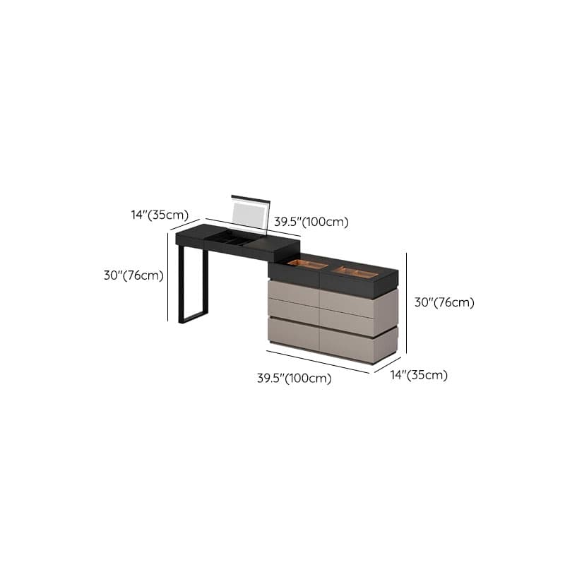 Multi-Purpose Vanity Set with 10 Drawers, Lighting, 2-in-1 Built In Makeup Vanity, Adjustable Touch and Brightness - image 11